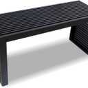 Bamboo Dining Bench, 35 inch Entryway Bench, Indoor Kitchen Table Bench for Entryway Dining Room Living Room Bedroom End of Bed-Black