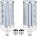 2 Pack 300W Corn LED Light Bulb Fanless,5000K Daylight(3000 Watt Equivalent) E26/E39 Large Mogul Base LED Cob Lamp 44,000LM for Outdoor Indoor Garage Warehouse Factory Workshop Street Backyard
