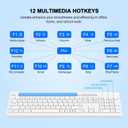 Wireless Keyboard and Mouse Combo, Full Size Silent Ergonomic Keyboard and Mouse, Long Battery Life, Optical Mouse, 2.4G Lag-Free Cordless Mice Keyboard for Computer, Mac, Laptop, PC, Windows(White)