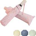 SY COMPACT Umbrella Automatic Travel Waterproof Light Folding Umbrellas Easy Carry for Women and Men (Pink)