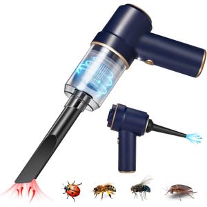 Bug Vacuum Catcher,Cordless Handheld Vacuum Cleaner Rechargeable Bug Catcher Strong Suction with Multifunctional Suction Nozzle for Home Office Insect Stink Bug Moth Spider and Car Cleaning Blue
