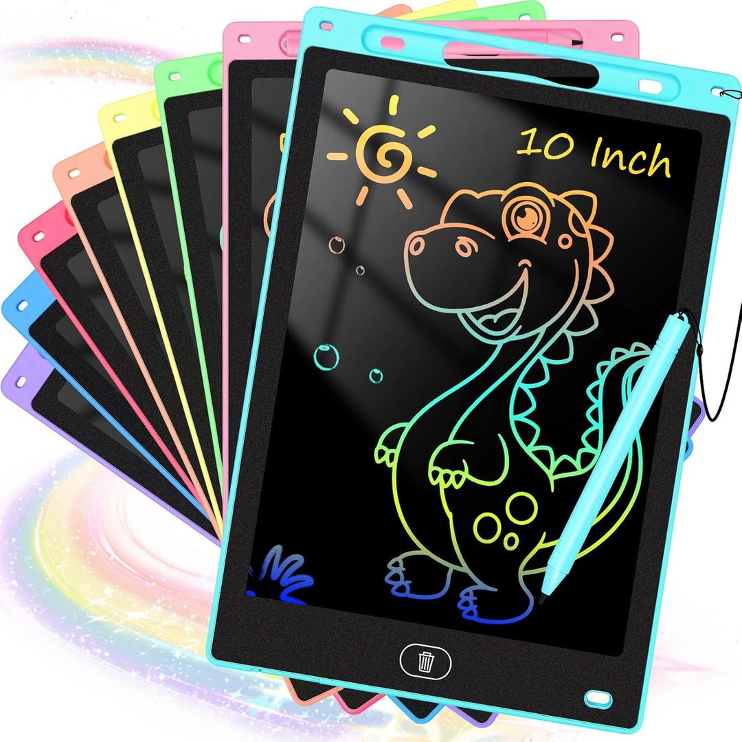 8 Pack LCD Writing Tablet for Kids, 10 Inch Colorful Doodle Board and Drawing Pad for Toddlers, Fun and Educational Stocking Stuffers, Birthday Gifts for Boys Girls Classroom Toys for Kids Ages 4-8