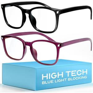 2 x livho High Tech Blue Light Glasses - Advanced Blue Light Blocking Computer Glasses - Screen Fatigue & UV Protection