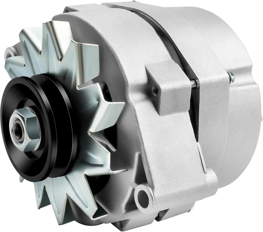 1 Wire Alternator, Self Exciting Delco One Wire GM Alternator 10SI SBC BBC 63A Replacement for Chevy 350 GMC Buick Cadillac Pontiac,1100125, ADR0325, 7127-SEN, 7127SEN, 7127SE, 400-12370, 334-2614