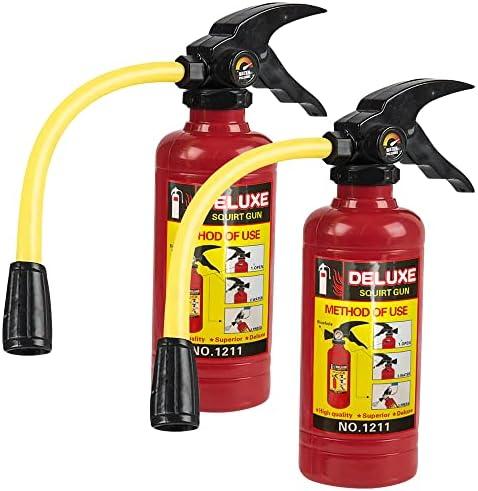 ArtCreativity Fire Extinguisher Squirt Toy for Kids (Set of 2) | 7 Water Gun with Realistic Design | Fun Outdoor Summer Toys for Boys and Girls | Novelty Gag Gift Item