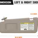 Left & Right Sun Visor with Light for 2008-2013 Toyota Highlander, Driver & Passenger Side Beige Sunvisor Replacement 74320-48500-B0 74320-0E050-B0