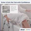 Drive Medical Splash Defense Tub Transfer Bench for Bathtub - U-Shaped Shower Curtain Guard - Adjustable Height - Reversible Design - 400 Lb Capacity - Safe Bathing Aid - White