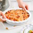 Foraineam Porcelain Pie Pan for Baking, Oven Safe Pie Plate Baking Dish, 9 Inches Round Deep Dish with Ruffled Edge, Set of 2
