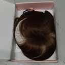 REECHO Hair Toppers for Women Real Human Hair, Seamless Human Hair Toppers with Bangs, 360 3D Cover Clip in Bangs Hair Extensions for Daily Wear, Medium Brown