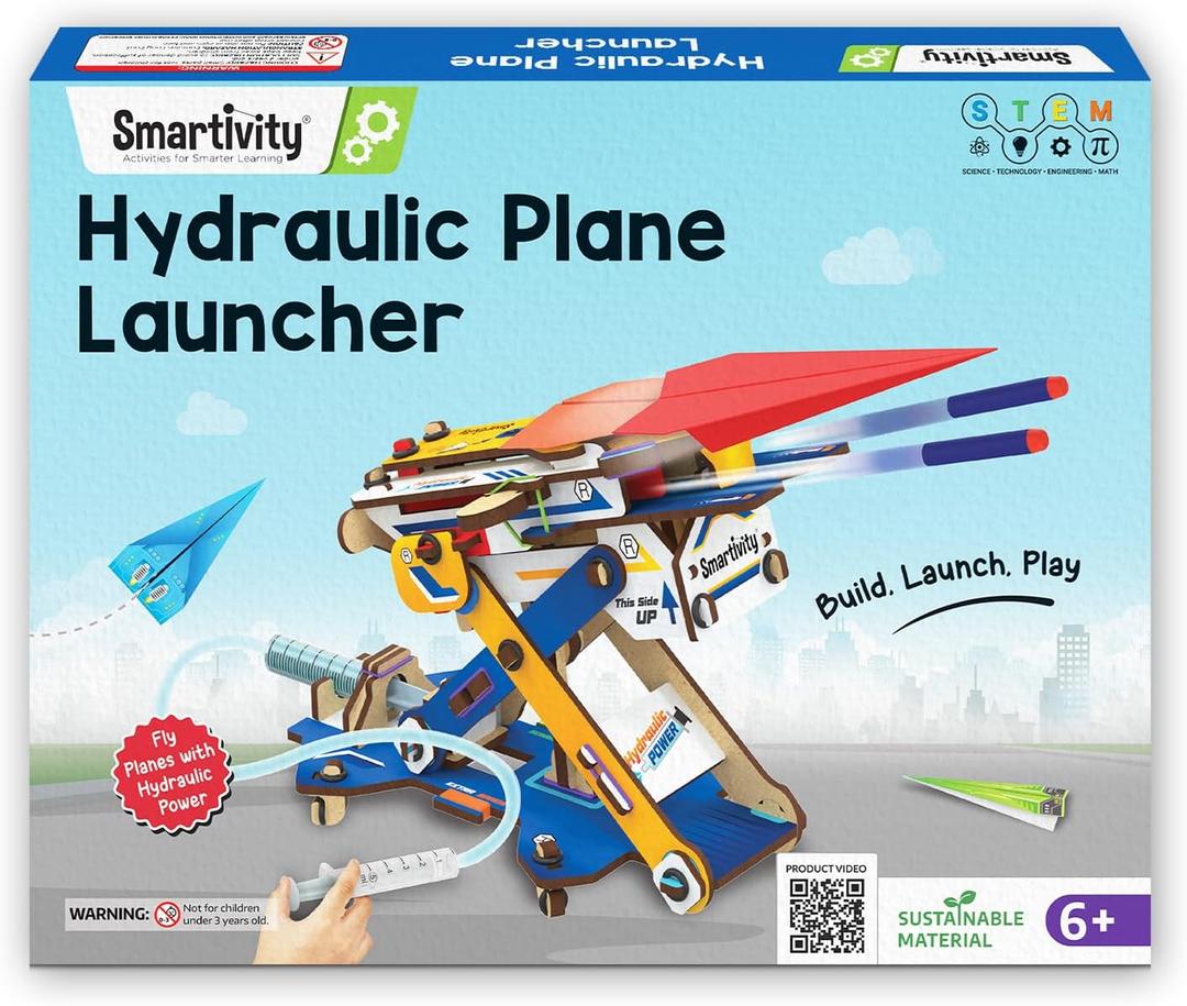 Smartivity 2in1 Hydraulic Aeroplane & Dart Launcher for Kids 6-14