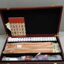 Yellow Mountain Imports American Mahjong Set, Koi Fish with Wooden Case - Four Wooden Racks, Acrylic Pushers, Wright Patterson Scoring Coins, Dice, & Wind Indicator