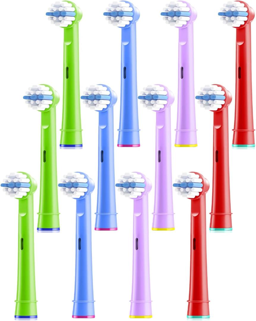 Kids Replacement Heads Compatible with Oral B Toothbrush Head, 12pcs Kids Electric Toothbrush Heads, Toothbrush Replacement Heads Soft Bristles