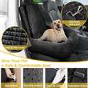 Dog Car Seat for  Dogs,Detachable Washable Travel Safety Pet Booster Seat, Comfy Ultra Soft and Multifunctional Car Travel Bed, Black, Small