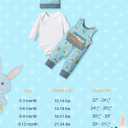 MIGU Easter Outfit Baby Boy Girl Outfit My First Easter Outfit Long-Sleeved Onesie 3-Piece Set Romper (6-9 Months, Blue)