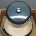 Amazon Basics Cast Iron Dutch Oven Pot with Lid, Enameled, Round, Dual Handles, Heavy-Duty, Large, 7.3-Quart, Gray