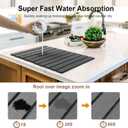 Stone Drying Mat for Kitchen Counter,24"x16" Large Dish Drying Mat,Stone Bath Mat,Quick Drying Fast Absorbent Diatomaceous Drying Matt Kitchen Counter for Dishes Bottles Cups Bathroom Any Countertop