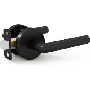 Mega Handles Ronn Passage Lever Door Handle Set for Hallway, Closet and Bathroom, Heavy Duty Door Levers, Fits All Standard Door Sizes, Screws Included - Matte Black (1 Pack)