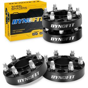 Dynofit 6x5.5 to 6x5.5 Wheel Spacers 1.5", Heavy Duty 6x139.7 Forged Hub-Centric Spacers Compatible with 2019-2026 Ram 1500 and 2021-2026 Jeep Grand Wagoneer, 77.8mm Bore with M14x1.5 Studs  4Pcs Set