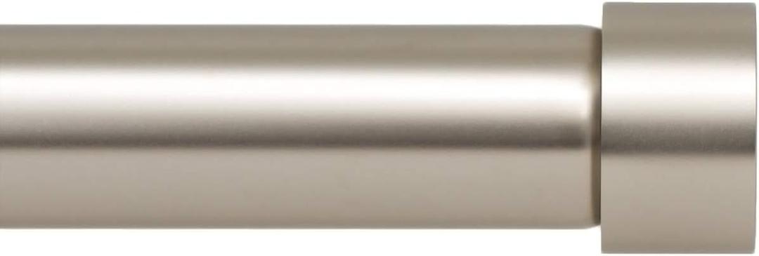 Ivilon Drapery Window Curtain Rod - End Cap Style Design 1 Inch Pole. 48 to 86 Inch Color Satin Nickel