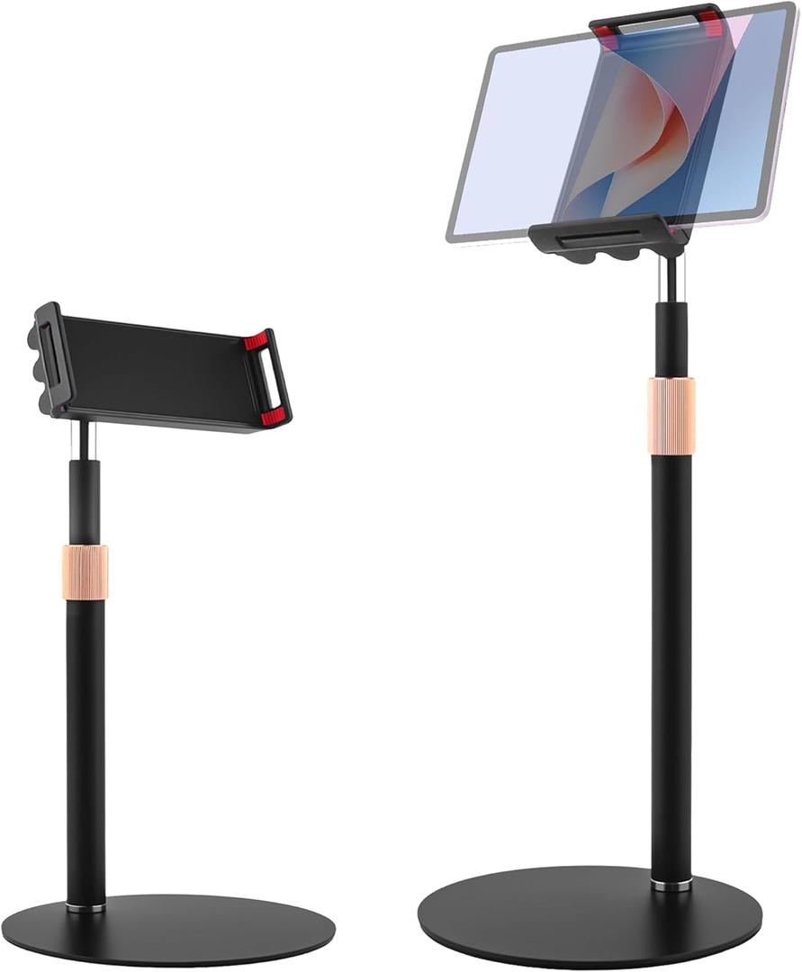 HOLD UP Tablet Stand Phone Holder 4.6"-10.5" Flexible 360 Degree Rotating Desktop Tablet Compatible with iPad iPhone Nintendo Switch Samsung Kindle eBook Reader (Tablet Floor Stand)
