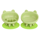 Cat Bowl, Raised Slow Feeder, Inclined Anti-Vomiting Cat Bowl with Non-Slip Mat, Moustache Friendly, Cat Food Dish (Green)