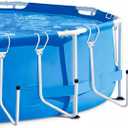 Solar Pool Cover Holder, Adjustable Solar Cover Hooks Keep Solar Cover Off The Ground, No Drill, 4 Pack U-Shaped Iron Tube Set, Fits Framed Above Ground Pools with 2.3 Inch or Less Top Bar, White