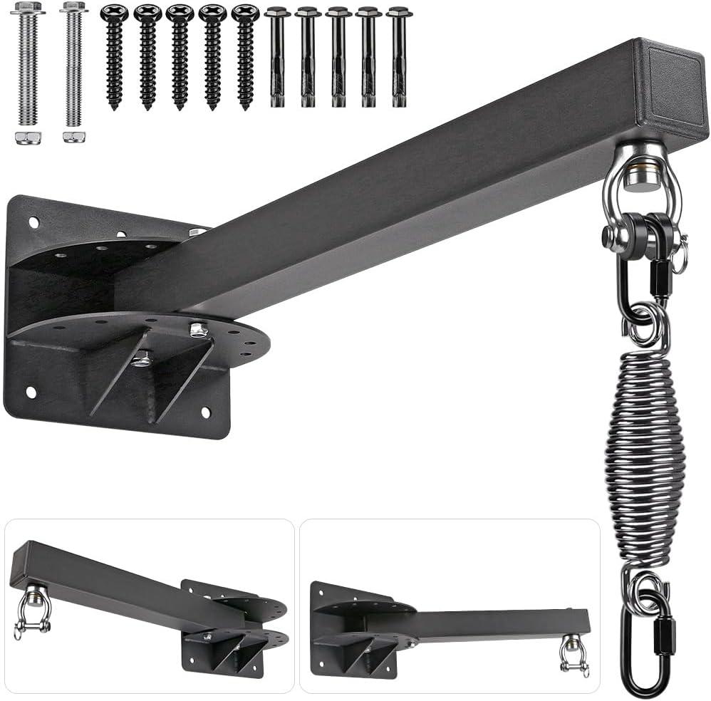 SELEWARE Wall Mount Heavy Bag Hanger Heavy Duty Punching Bag Hanger Adjustable Boxing Bag Bracket for Home Gym Indoor Outdoor Boxing, Muay Thai and MMA Training, A: 24" length