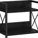 Giikin Kitchen Counter Shelf, 2 Tier Kitchen Spice Rack Organizer for Countertop, Wood Coffee Bar Organizer for Home (Black, S)