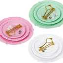 Fasmov 3 Pack 3 Tier Plastic Cupcake Stand, Dessert Plates Cake Fruit Candy Display Tower Reusable Pastry Platter for Wedding Birthday Baby Shower Tea Party Decorations - White Pink Green