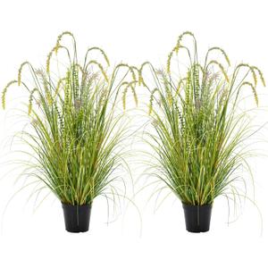 3FT Artificial Reed Grass ,2 Pack Artificial Tall Grass Plants Outdoor Indoor ,Fake Plants & Flowers in Pot-Housewarming gifts For Living Room Office Bedroom Decor