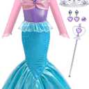 Little Girls Mermaid Princess Costume Party Dress for Toddler Kids Baby Halloween Dress Up 

Size 120