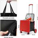 Cooler Bag WheeledLarge Insulated Rolling Cooler Collapsible Leakproof Portable Hard Framed Ice Packs for Camping Picnic Beach Travel