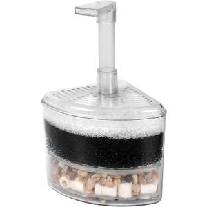 AQUANEAT Aquarium Air Driven Corner Sponge Filter, for Fry Shrimp Nano Fish Tank, with Multi Kinds of Filter Media (Small)