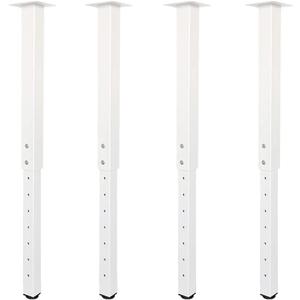 QLLY Adjustable Square Table Leg, 24-40 inch, 60-100cm, Home Office Custom DIY Table Legs, Furniture Leg Set (4, White)