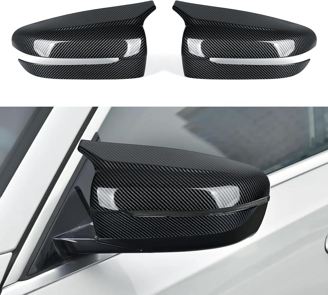 Car Rearview Mirror Cover Trim Carbon Style ABS Decal Sticker fits for BMW G20 G21 G22 G23 G26 G30 G31 G42 G11 G12 G14 G15 G16 Accessories - M Series NOT FIT