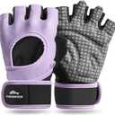 Trideer Weight Lifting Gloves for Women Men with Wrist Support, Workout Gloves Women Full Palm Protection for Gym Training, Fitness, Weightlifting & Pull Ups (Medium, Purple)