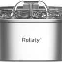 Cat Water Fountain Stainless Steel: 3.2L/108oz Pet Foundatin Water Bowl for Cats Inside Automatic Dog Drinking Dispenser Dish Animal Feeding & Watering Supplies Waterfall with 1 Replacement Filter