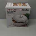 Mueller Cast Iron Dutch Oven Pot with Lid, 6 Quart Enameled, Dual Handles, Stainless Steel Knob, Stew & Induction Pot - For Braising, Roasting, Baking, Cast Iron Bread Pan with Lid, White