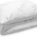 JJDANFILL Rayon Derived from Bamboo Pillow King Size Set of 2 - Machine Washable Bed Pillows for Sleeping for Back, Stomach, Side Sleeper - Firm Shredded Memory Foam Pillows 20 * 36in