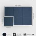Bumusty Large Cork Board 36" x 24" Alternative - 6 Pack Felt Wall Tiles with 40 Safe Removable Adhesive Tabs, 30 Pushpins, Cork Boards for Walls Pin Board Bulletin Board Office Decor (Navy Blue)
