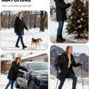 Graphene Heated Jacket for Women, Long Heated Coats for Women with Battery Pack 8 Heating Zones Detachable Hood (Small)