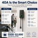 Autel 40A Level 2 EV Charger, 240V NEMA 14-50 J1772, WiFi, 25ft Cable Smart App Control, Scheduled Charging, Adjustable Current, Energy Monitoring, and Weatherproof Protection,in-Body Holster