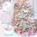 Norme 12 Pcs Pastel Christmas Picks Artificial Pastel Christmas Tree Picks Artificial Magnolia Stem Branches Faux Xams Leaves for Xmas Tree Topper Decorations Vase Filler Home Decor