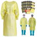 Ever Ready First Aid Disposable Isolation Gown with Elastic Wrists, Universal Size, Yellow - Case of 100