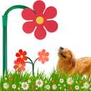 Crazy Daisy Sprinkler - 360 Rotating Dancing Crazy Daisy Water Sprinkler for Lawn Garden, Funny Sunflower Water Sprinklers for Dogs Outdoor Play, Irrigation Tool for Yard Watering - Red