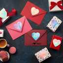 Teling 24 Pack Heart Shaped Sticky Notes Valentine's Day Sticky Notes 3 x 3 Inch Cute Fun Heart Pad Colorful Sticking Power Memo Pads for Lover Valentines Gift Office School Supplies(Vivid Color)