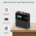Cassette Tape Player Recorder, Cassette to MP3 Converter, Record to Cassettes/USB/SD Card, LCD Display, Power by USB C or AA Battery, Built-in Speaker, Headphone Jack and Mic