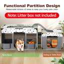 Portable Cat Playpen, Pet Dog Playpen, Kitten Puppy Play Pen for Indoor/Outdoor, Collapsible Cats Cages Enclosed Tent with Carrying Case, PVC Pipe Frame, 600D Oxford, 39" x 24" x 22"
