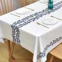 Wipeable Waterproof Tablecloth Vinyl Tablecloths for Rectangle Tables Heavy Duty PVC Tablecloth for Kitchen Dining Table(Rattan, 54'' x 72'')