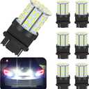 QYKAVM 6-Pack 3157 LED Bulbs - Super Bright Backup Reverse Lights, 6000K Xenon White, 12V Compatible with 3156/3056/4157/3057/3047 for Car Tail Brake Turn Signal Lights